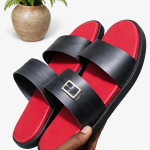 Topmost Crafts Classic Dual-Strap Slide (Signature Red Sole)